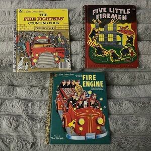 Bundle of 3 Firemen Themed A Golden Little Books